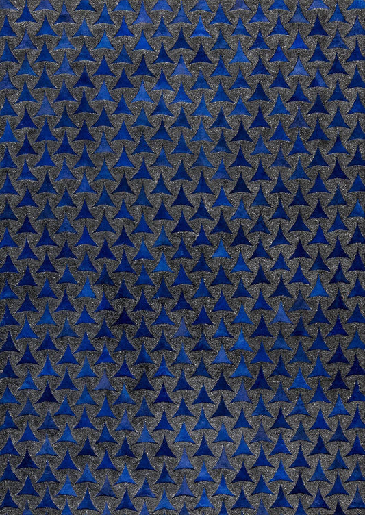 Luxury Geometric Contemporary Handmade Leather Tufted Rio Adhara Blue/Indigo Area Rug Carpet