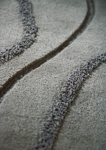 Contemporary Abstract High-Low Hand Tufted Blanc Agra Grey Area Rug Carpet