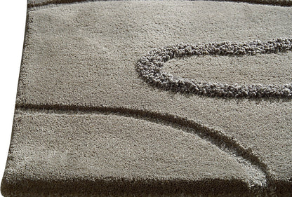 Contemporary Abstract High-Low Hand Tufted Blanc Agra Grey Area Rug Carpet