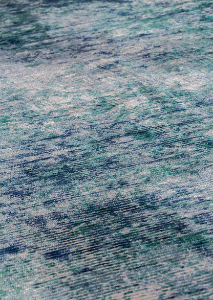 Silky Contemporary Texture Shah Akron Aqua/Blue Area Rug Carpet