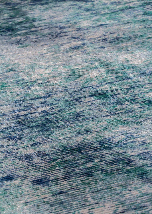 Silky Contemporary Texture Shah Akron Aqua/Blue Area Rug Carpet