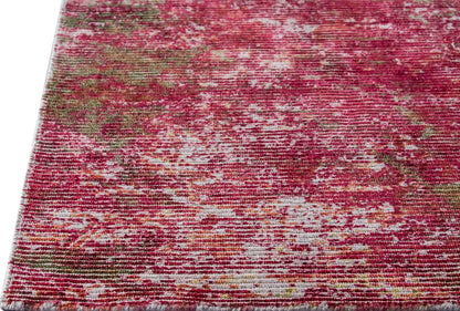 Silky Contemporary Texture Shah Akron Red Area Rug Carpet 
