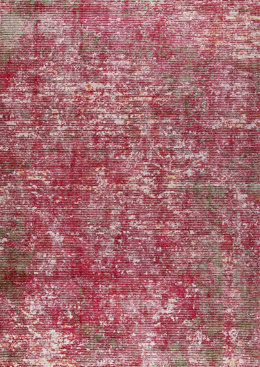 Silky Contemporary Texture Shah Akron Red Area Rug Carpet 