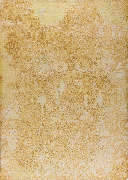 Contemporary Abstract floral Nile Arvada Gold Wool Area Rug Carpet