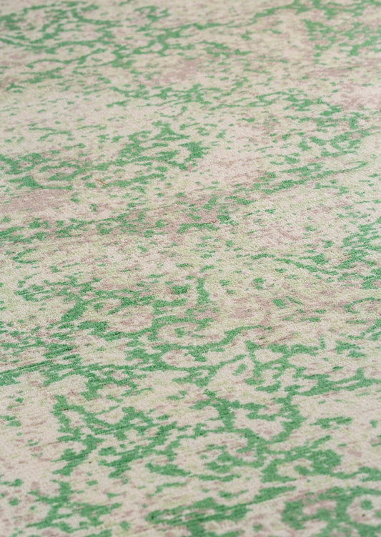 Contemporary Abstract Floral Nile Arvada Green Wool Area Rug Carpet