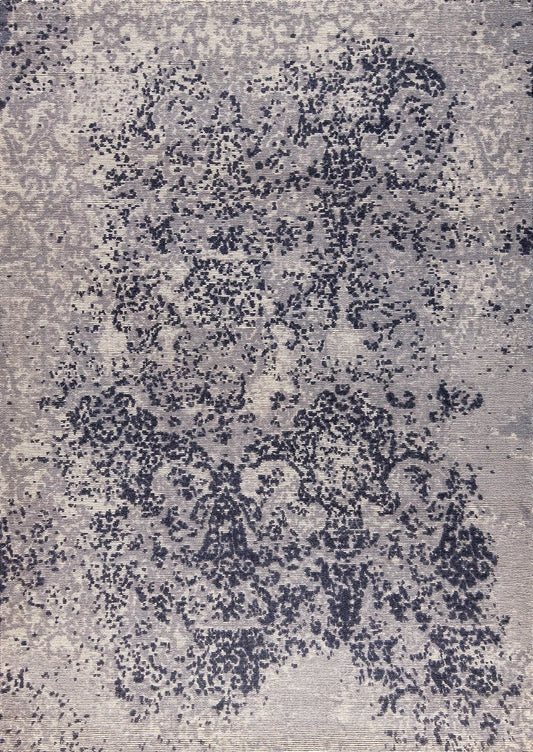 Contemporary Abstract Floral Nile Arvada Grey Wool Area Rug Carpet