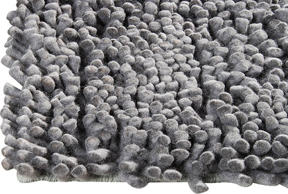 Hand-Woven Shaggy Feel Berber Dark Grey Area Rug Carpet