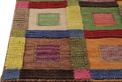 Hand Woven Colorful Geometric Surface Big Box Multi Area Rug Carpet