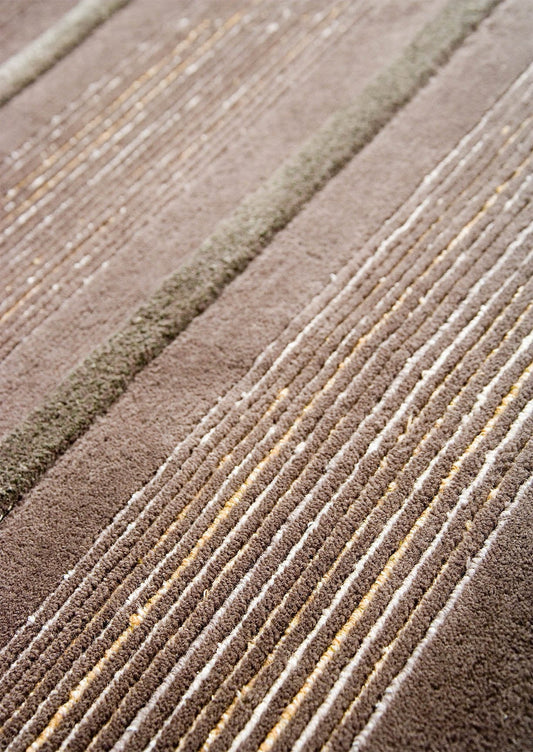 MAT Pico Boston Striated Knotted Contemporary Dark Grey Area Rug Carpet