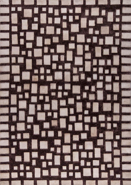 Luxury Abstract Geometric Contemporary Handmade Leather Tufted Rio Capella Beige/Brown Area Rug Carpet,safari area rug