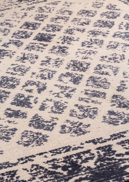 Modern Contemporary Geometric Abstract Border Mariam Corona Charcoal/Grey Wool Area Rug Carpet