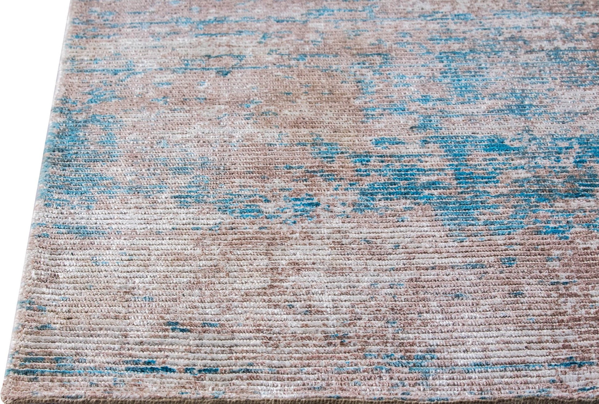 Silky Contemporary Texture Shah Dallas Aqua/Blue Area Rug Carpet