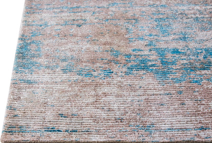 Silky Contemporary Texture Shah Dallas Aqua/Blue Area Rug Carpet