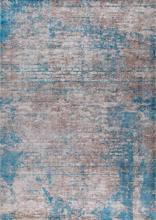 Silky Contemporary Texture Shah Dallas Aqua/Blue Area Rug Carpet