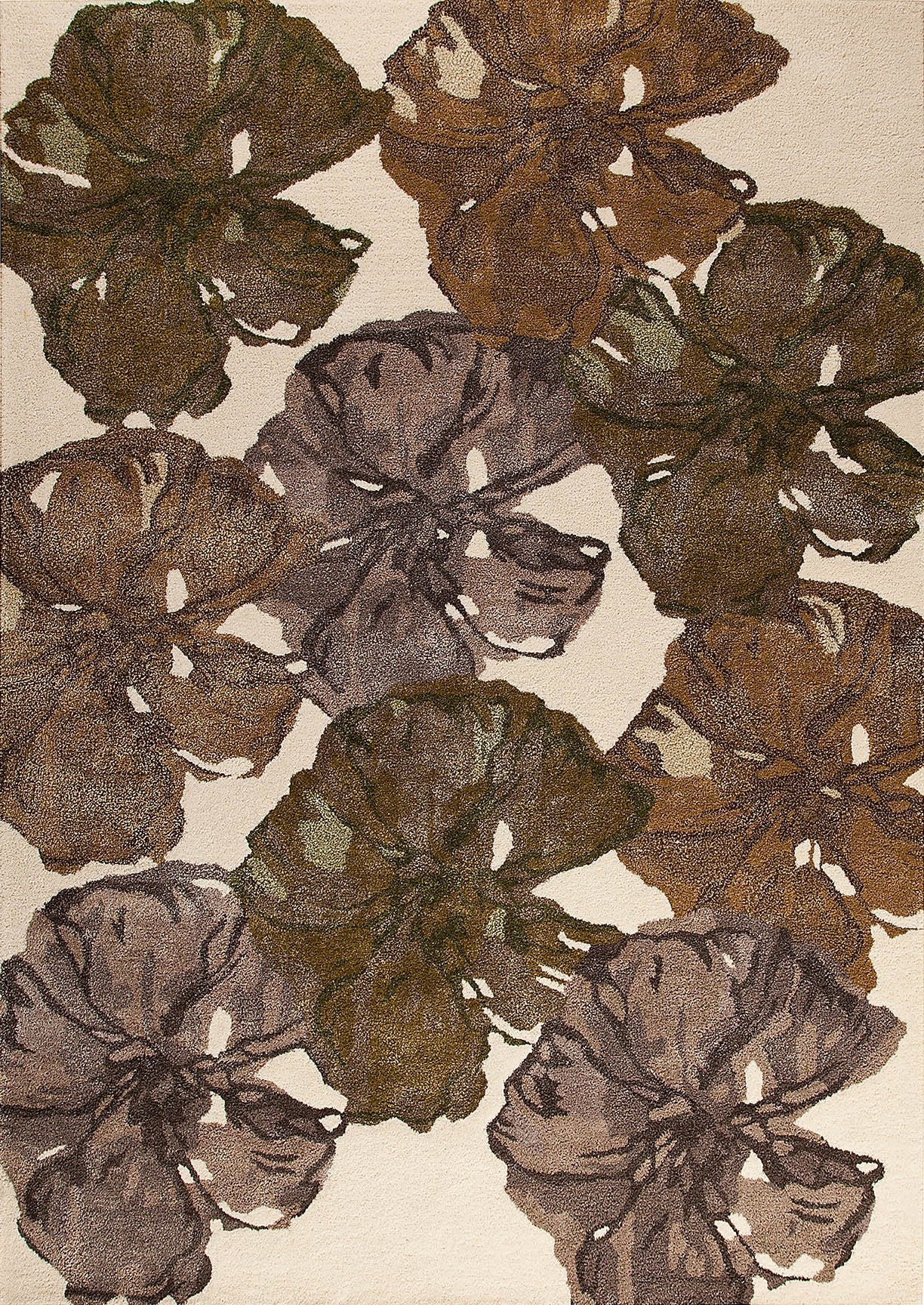 Hand-Tufted Stylized Floral Milano Fauna Fall Olive/Beige/Brown Area Rug Carpet