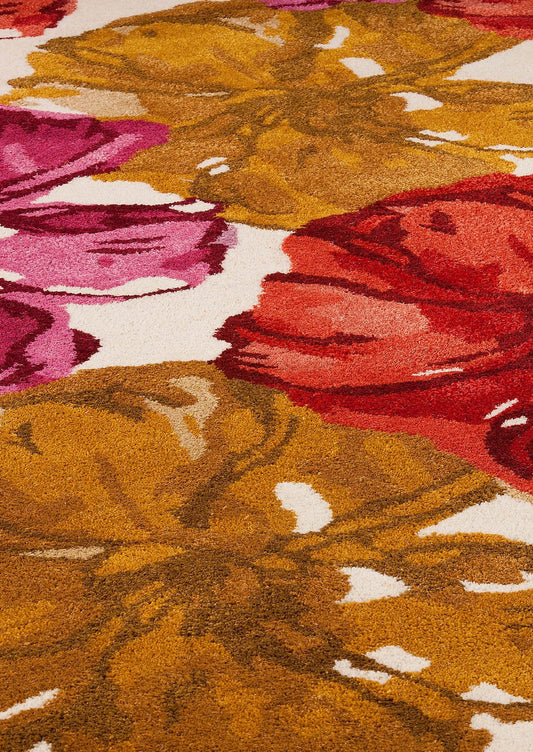 Hand-Tufted Stylized Floral Milano Fauna Spring Red/Rust Area Rug Carpet