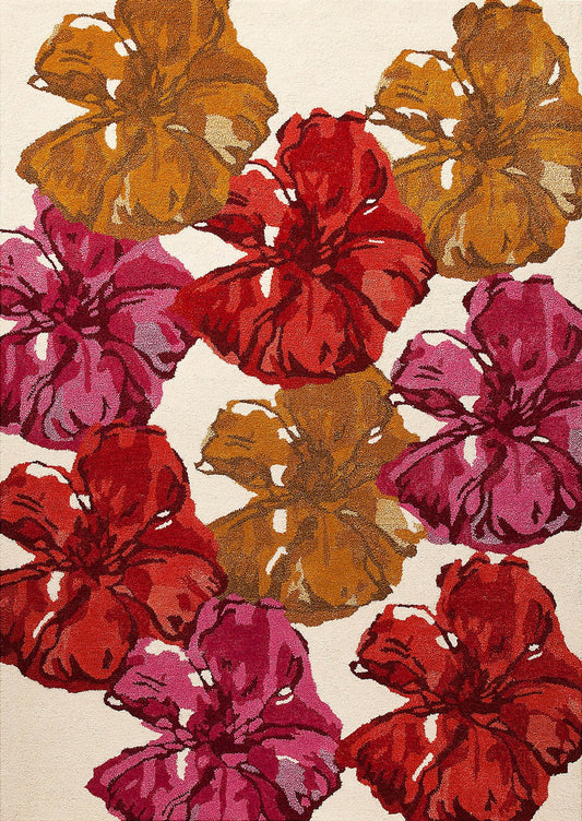 Hand-Tufted Stylized Floral Milano Fauna Spring Red/Rust Area Rug Carpet
