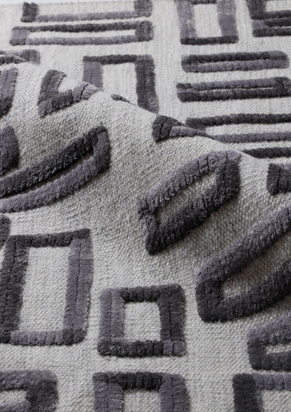 Hand Woven Contemporary Geo Fermont Grey Area Rug