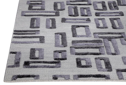 Hand Woven Contemporary Geo Fermont Grey Area Rug
