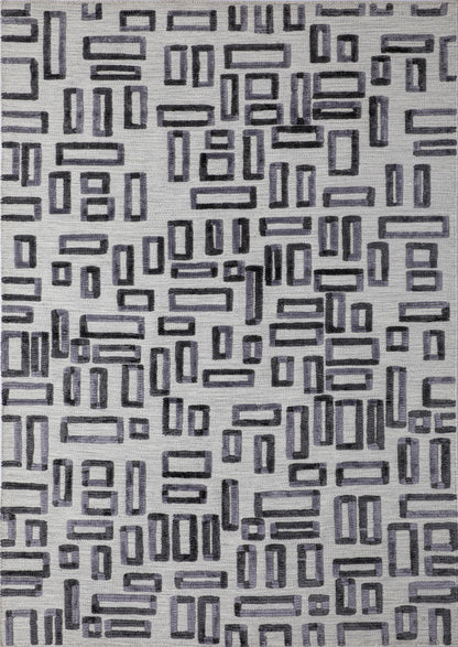 Hand Woven Contemporary Geo Fermont Grey Area Rug