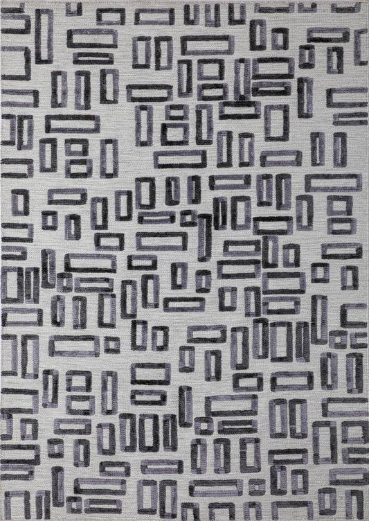 Hand Woven Contemporary Geo Fermont Grey Area Rug