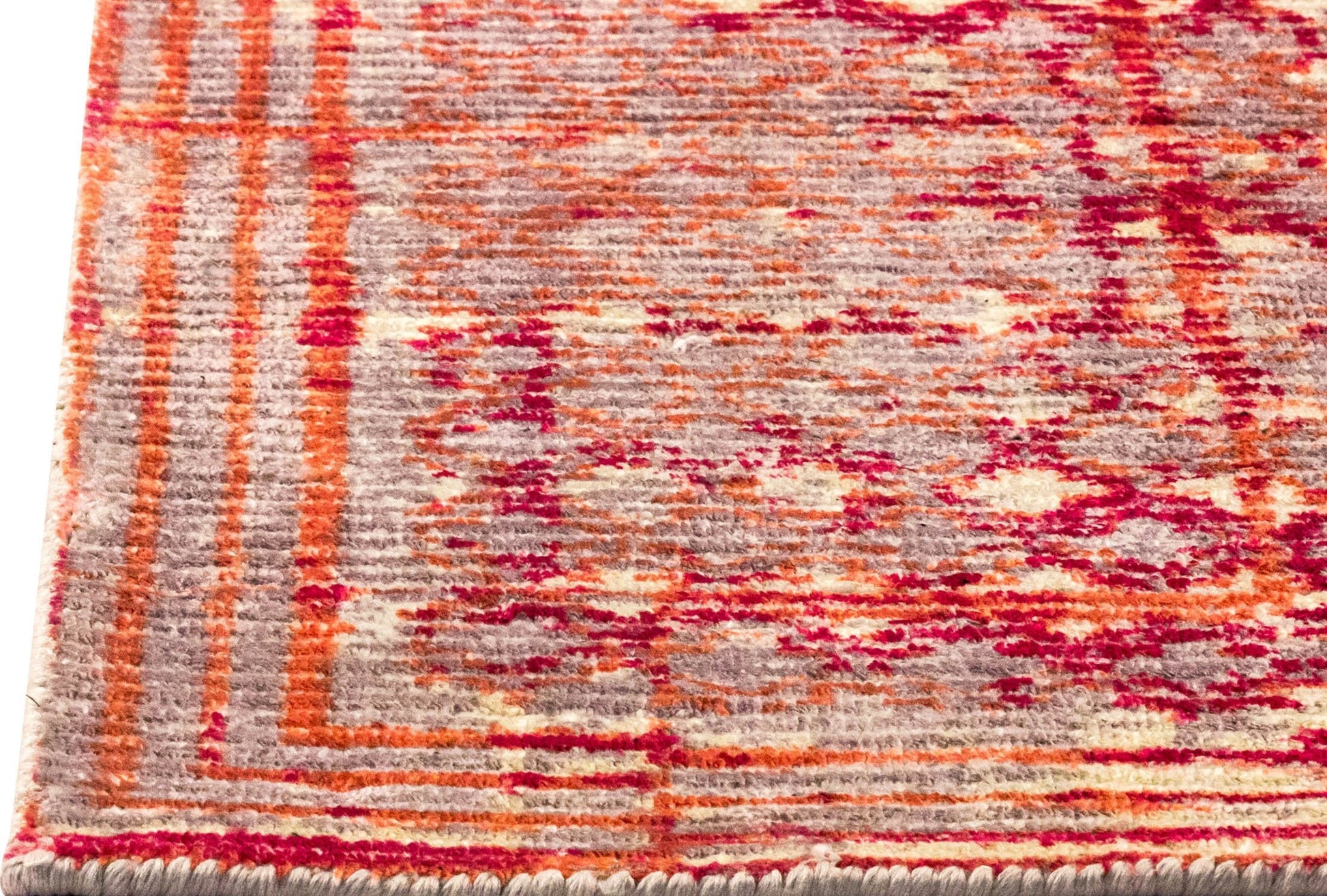 Contemporary Abstract Texture Border Shah Ferrara Red Area Rug Carpet