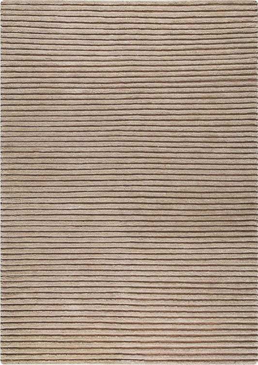 Hand Woven Striated Textured Surface Goa Beige Area Rug Carpet