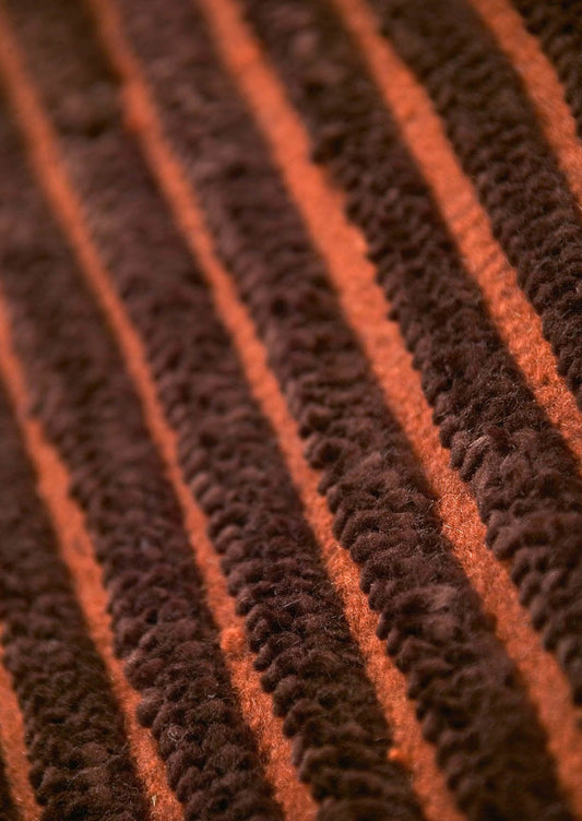 Hand Woven Striated Textured Surface Goa Brown Area Rug Carpet