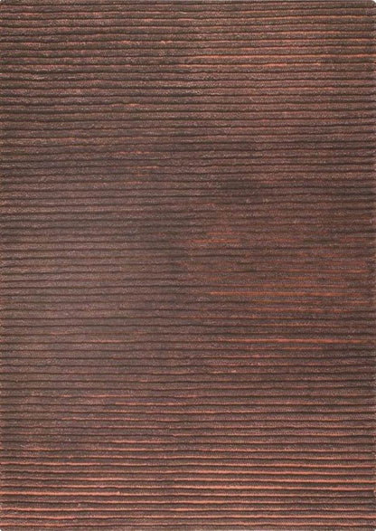 Hand Woven Striated Textured Surface Goa Brown Area Rug Carpet