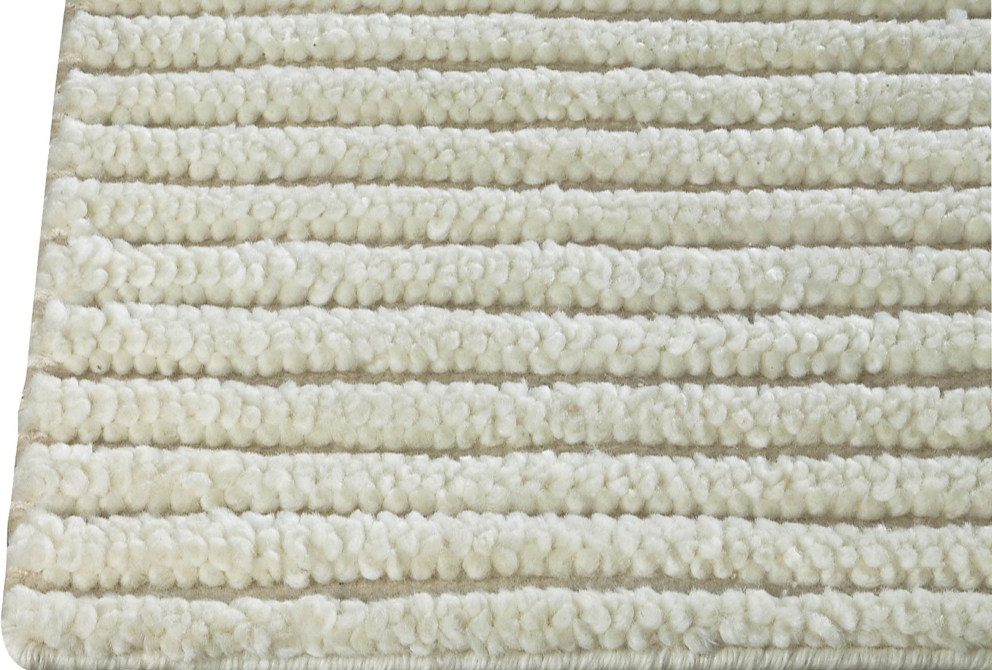 Hand Woven Striated Textured Surface Goa White Area Rug Carpet