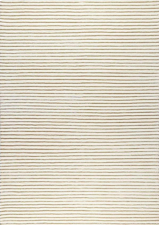 Hand Woven Striated Textured Surface Goa White Area Rug Carpet