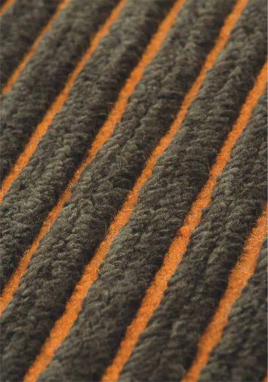 Hand Woven Striated Textured Surface Goa Grey Area Rug Carpet