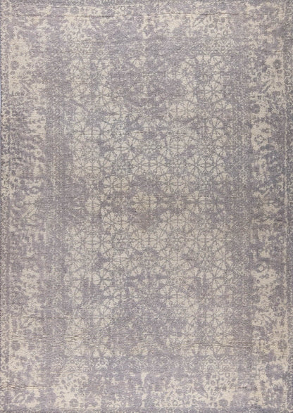 Modern Geometric Medallion Abstract Border Mariam Houston Silver Wool Area Rug Carpet,silver rug