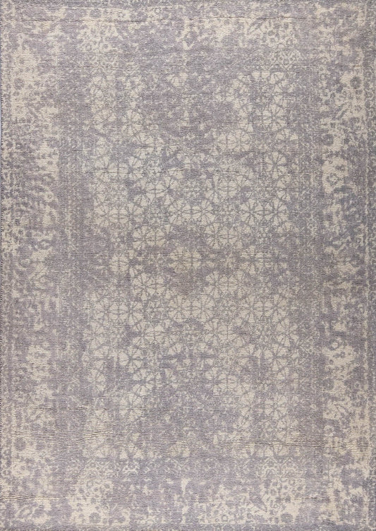 Modern Geometric Medallion Abstract Border Mariam Houston Silver Wool Area Rug Carpet,silver rug