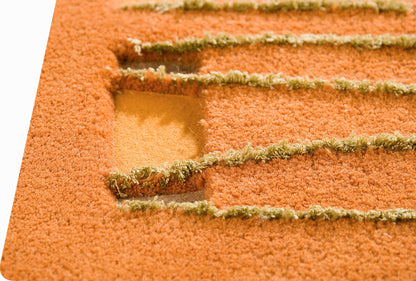 Contemporary Abstract Hand Tufted Blanc Jamaica Orange Area Rug Carpet