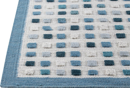 Hand-Woven High Low Geometric Border Khema1 Turquoise Area Rug Carpet,turquoise area rugs