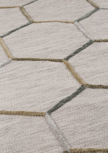Hand Woven High-Low Geometric Kea Khema2 Grey Area Rug Carpet