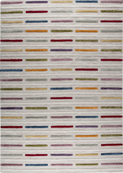 Hand Woven Playful High-Low Line Kea Khema 5 Multi Area Rug Carpet