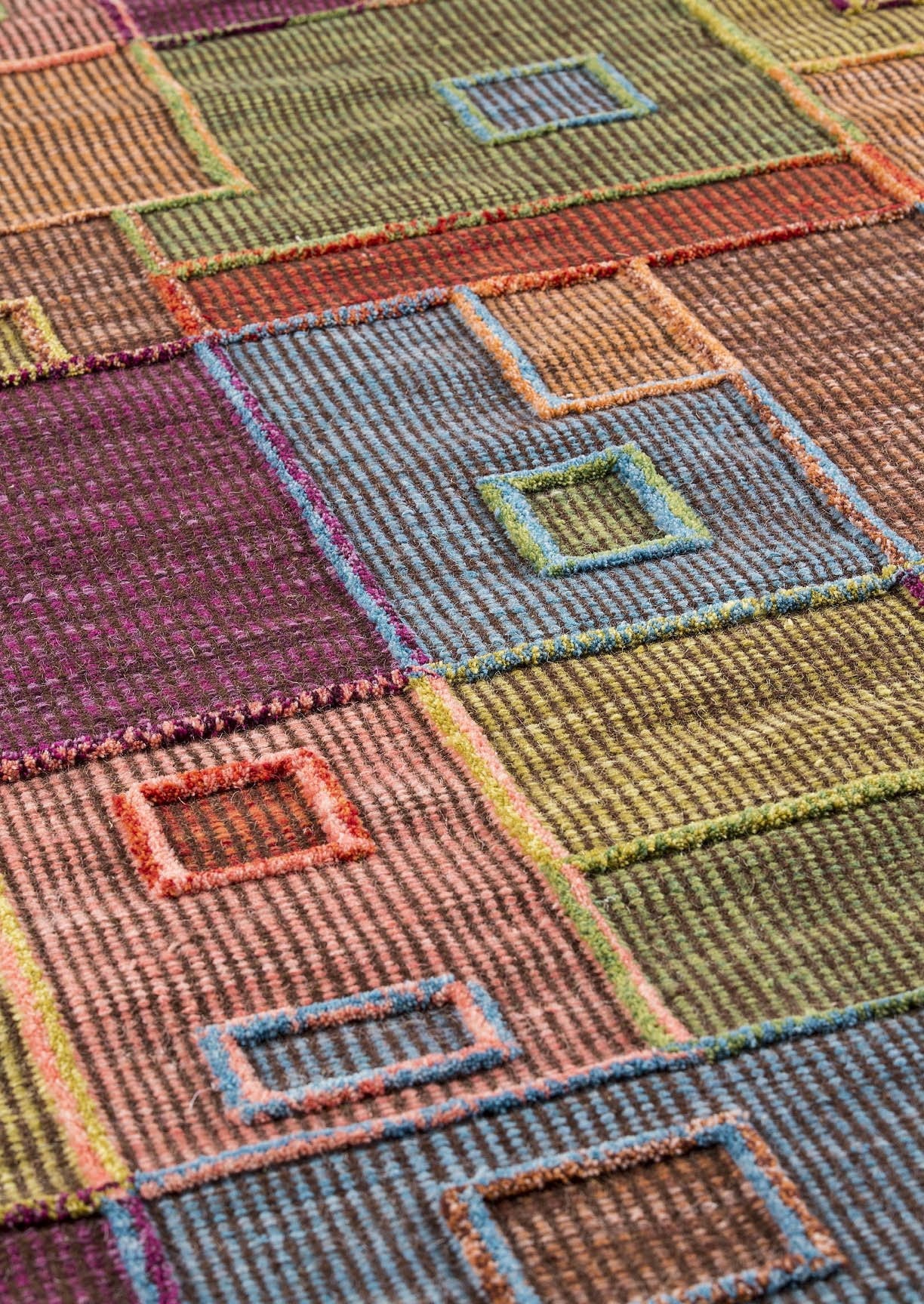 Hand Woven Color Blocking Geo Kea Khema 8 Multi Area Rug Carpet