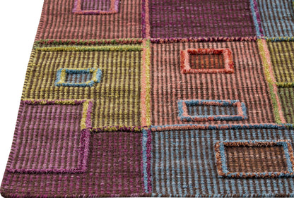 Hand Woven Color Blocking Geo Kea Khema 8 Multi Area Rug Carpet