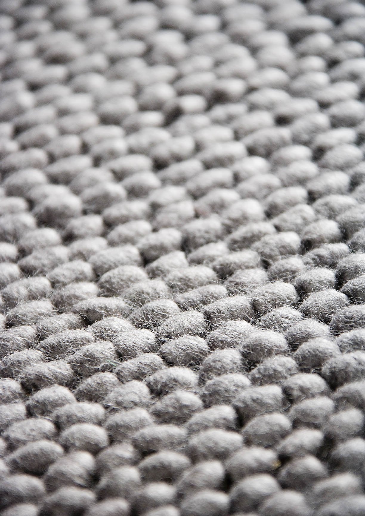 Hand-Woven Loop Texture look Ladhak Grey Area Rug Carpet