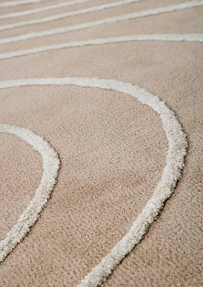 Contemporary Abstract Wave Look  Blanc Lake Placid Cream Area Rug Carpet