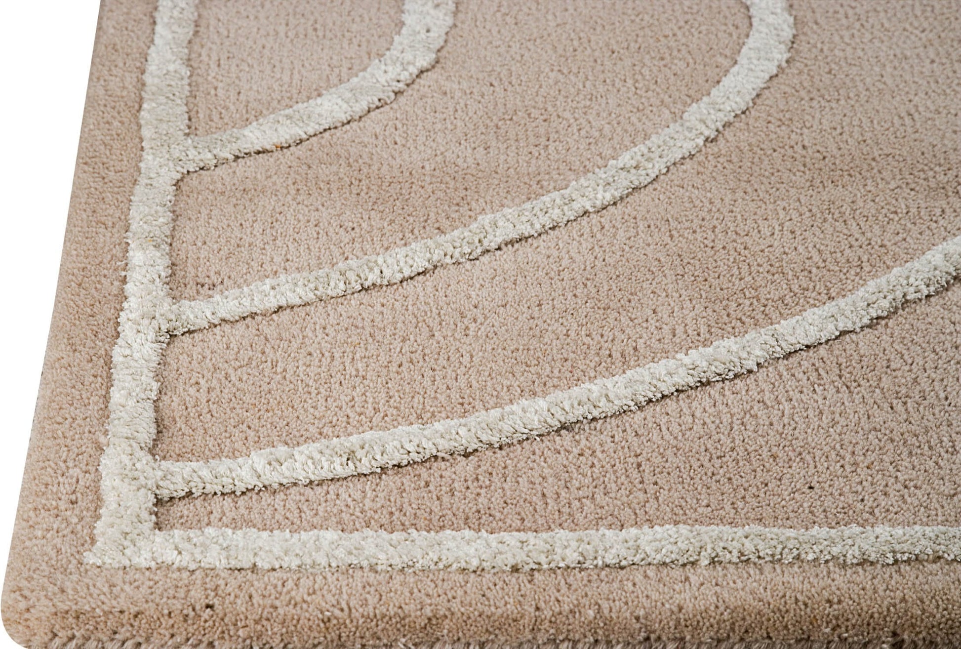Contemporary Abstract Wave Look  Blanc Lake Placid Cream Area Rug Carpet