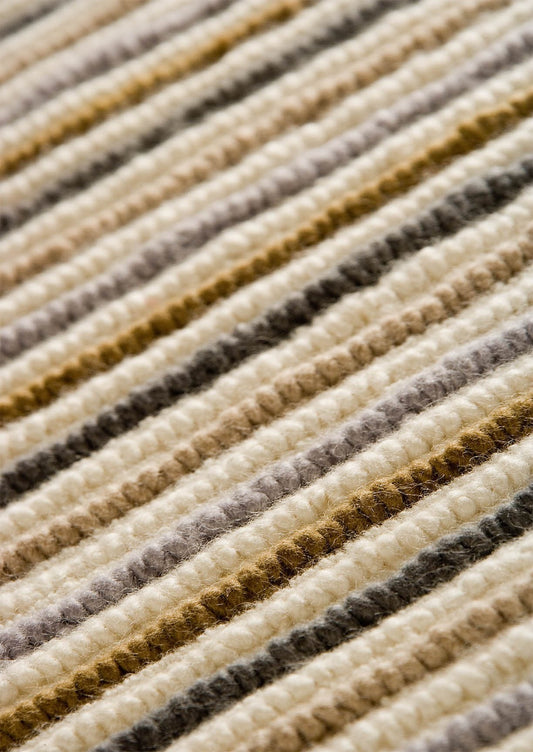 Hand Knotted Pico Manchester Striped Contemporary Natural/Multi Area Rug Carpet