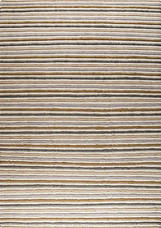 Hand Knotted Pico Manchester Striped Contemporary Natural/Multi Area Rug Carpet