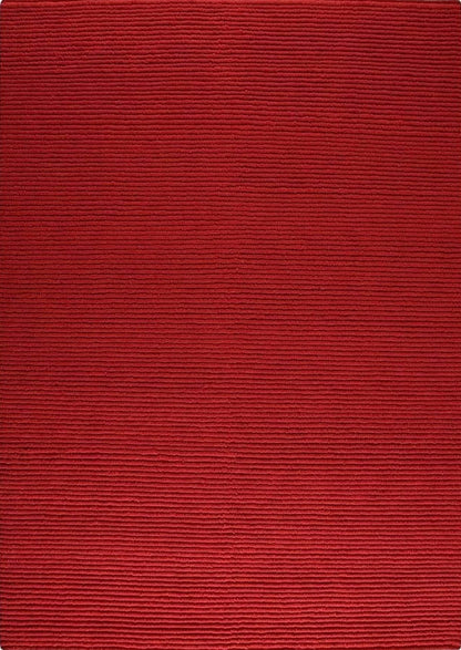 Hand Knotted Pico Manchester Striped Contemporary Red Area Rug Carpet