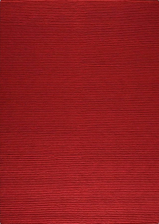 Hand Knotted Pico Manchester Striped Contemporary Red Area Rug Carpet