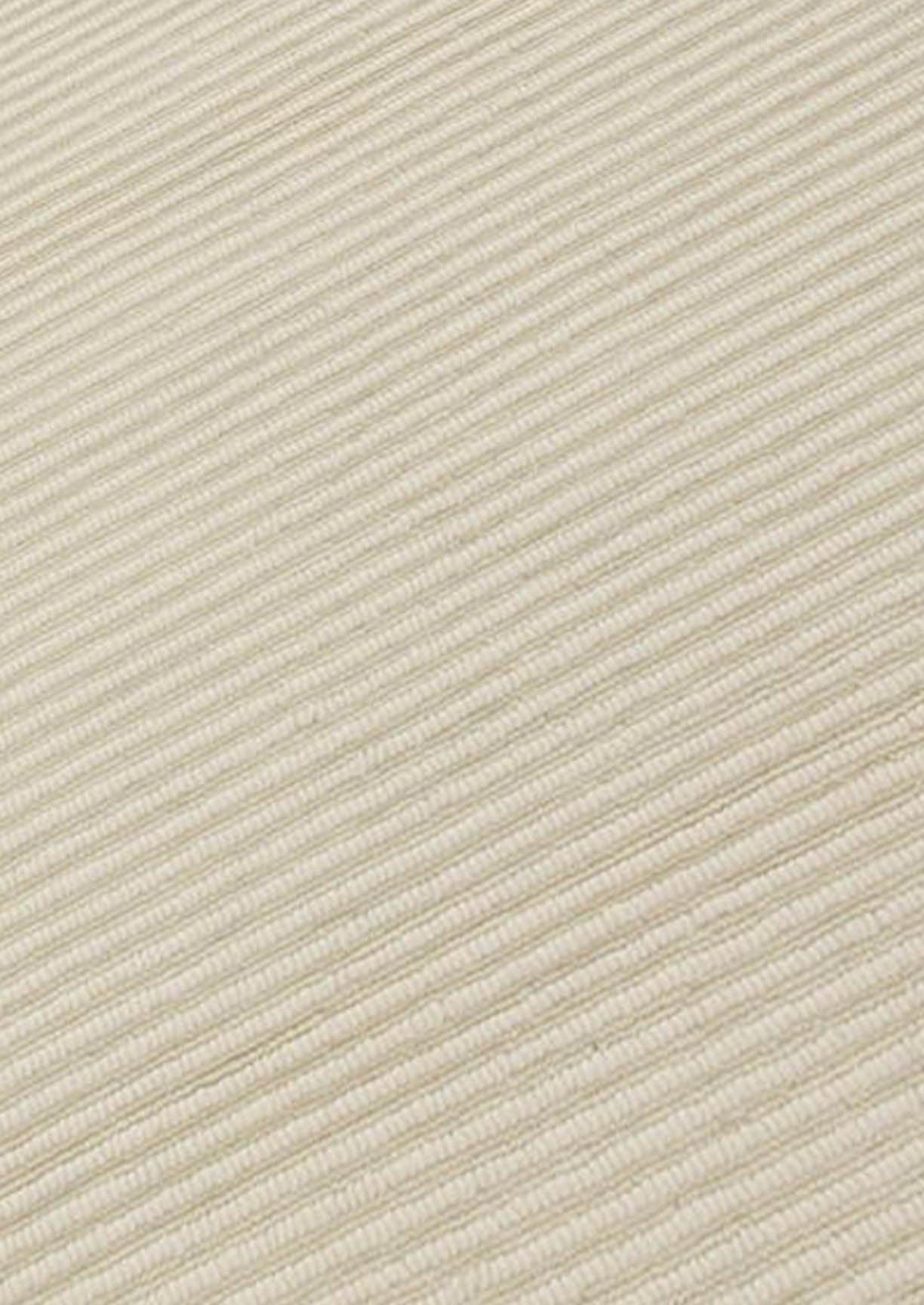 Hand Knotted Pico Manchester Striped Contemporary White Area Rug Carpet