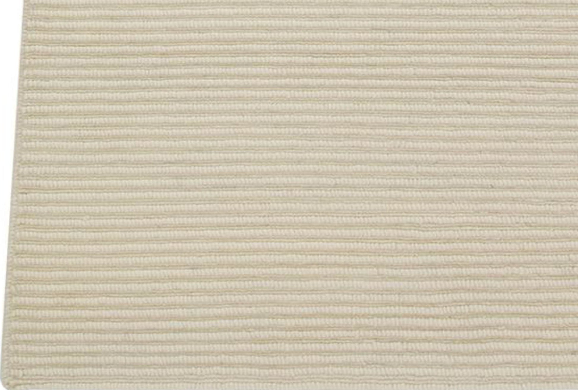 Hand Knotted Pico Manchester Striped Contemporary White Area Rug Carpet