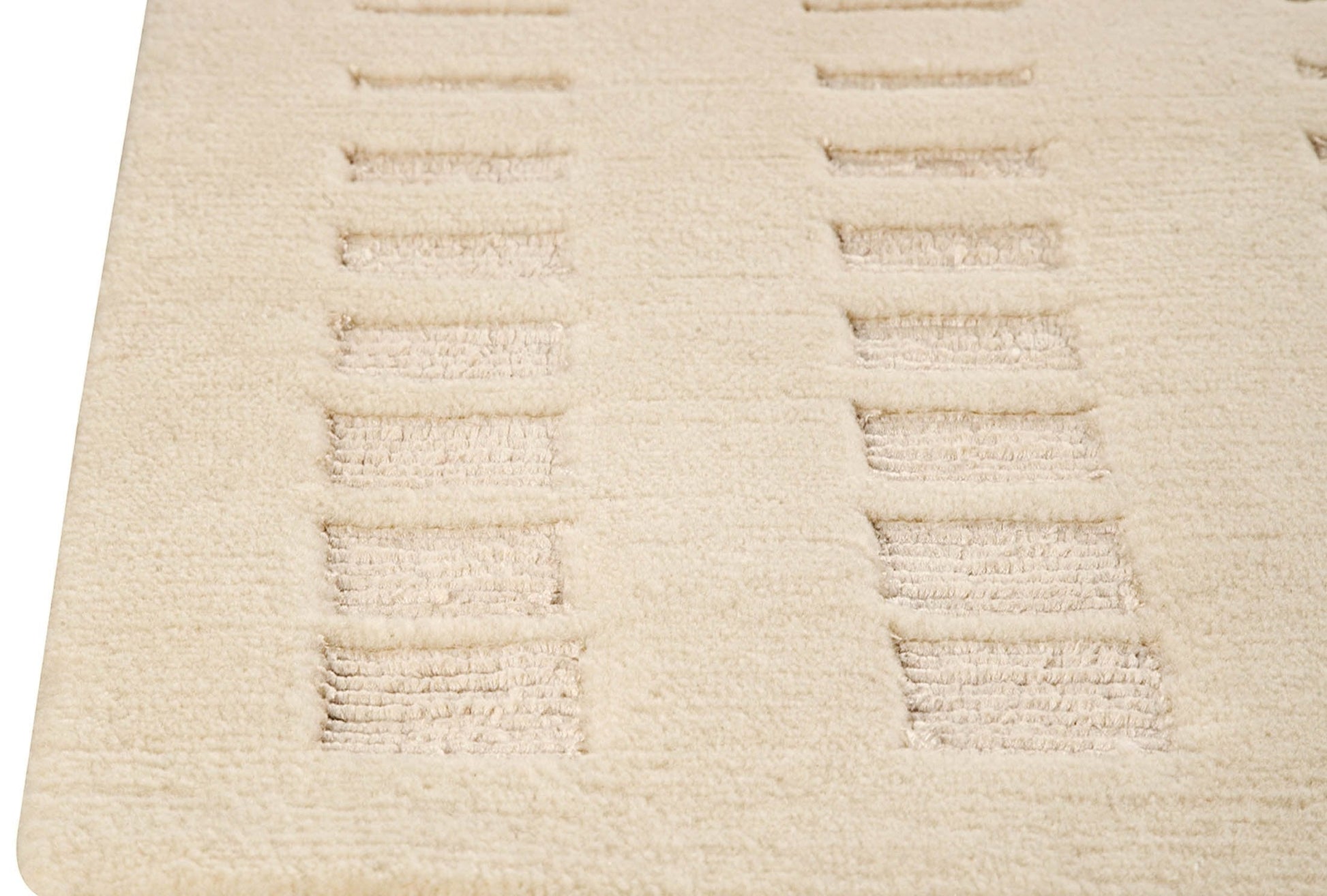 Hand Knotted Pico Merano Geo Box Contemporary White Area Rug Carpet